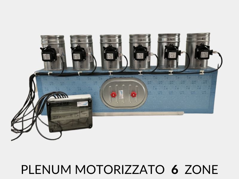 Plenum 6 zone motorizzato per macchina condizionatore impianto aria canalizzata