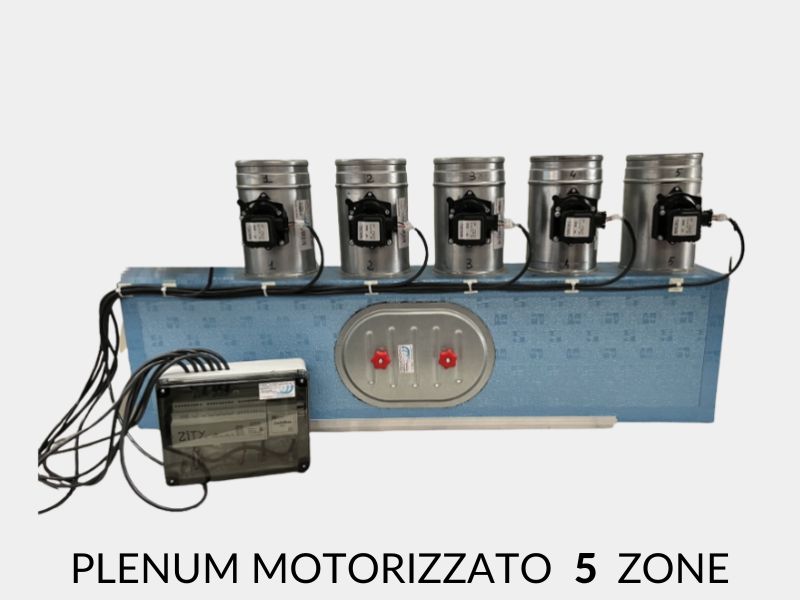 Plenum 5 zone motorizzato per macchina condizionatore impianto aria canalizzata